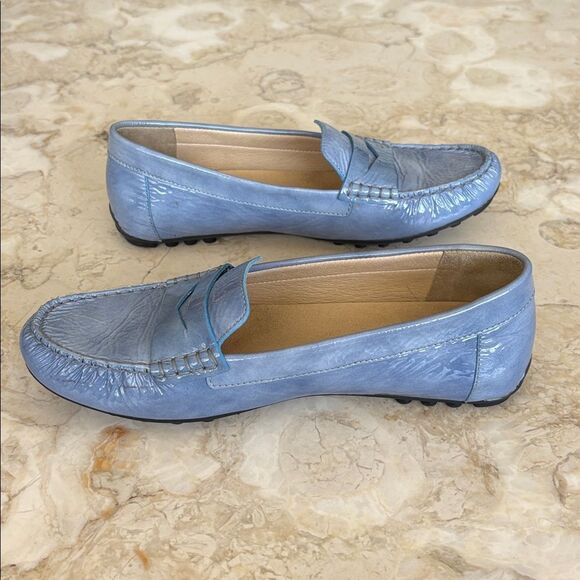 GEOX Blue Patent Leather Driving Loafers - Picture 5 of 11